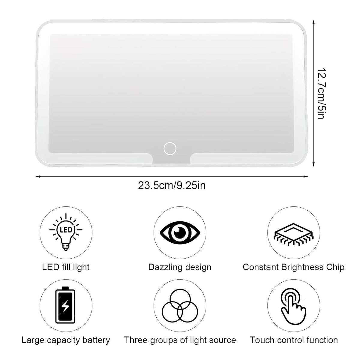 LED Car Vanity Mirror For Make-Up