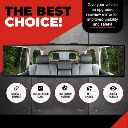 Universal Clip-On Wide Angle Car Rear View Mirror | Anti-Glare