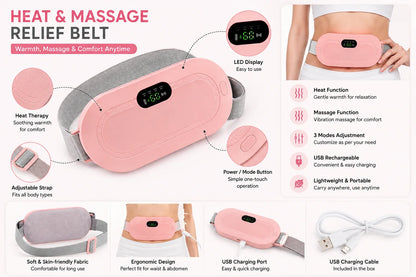 XOTIC Period Cramp Comfort Heating Pad and Massager