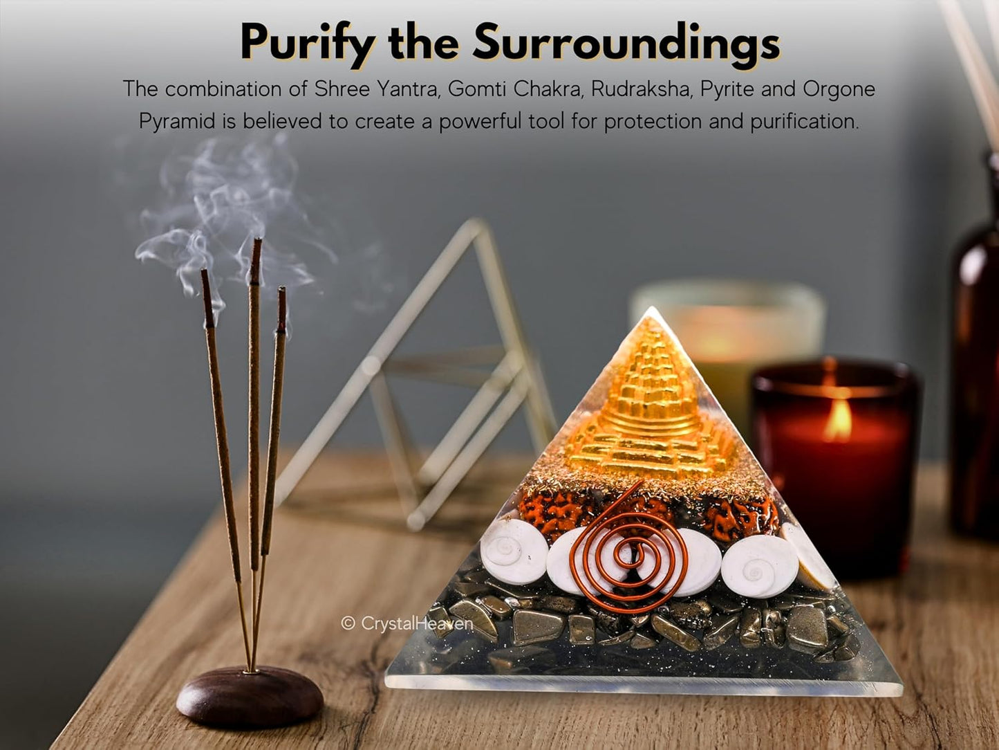 💰 100% Original Pyrite Crystal Pyramid | Attract Money, Abundance & Success