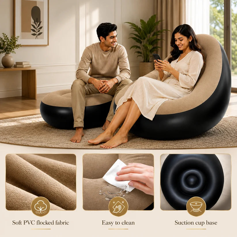 Comfy™ Inflatable Lounger Sofa with Foot Rest