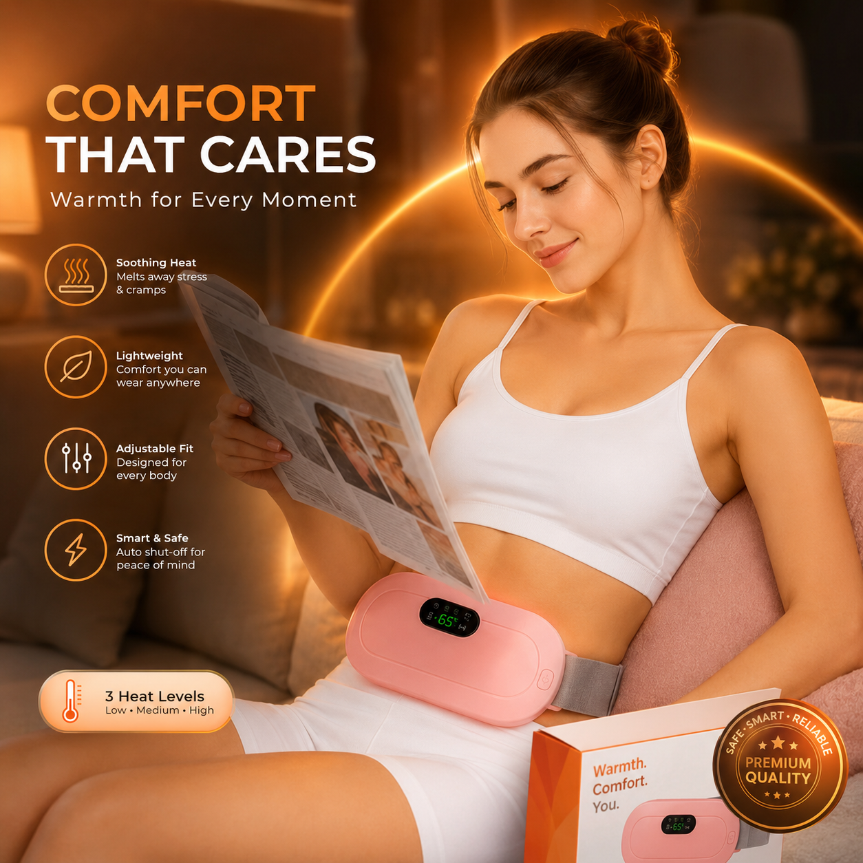 XOTIC Period Cramp Comfort Heating Pad and Massager