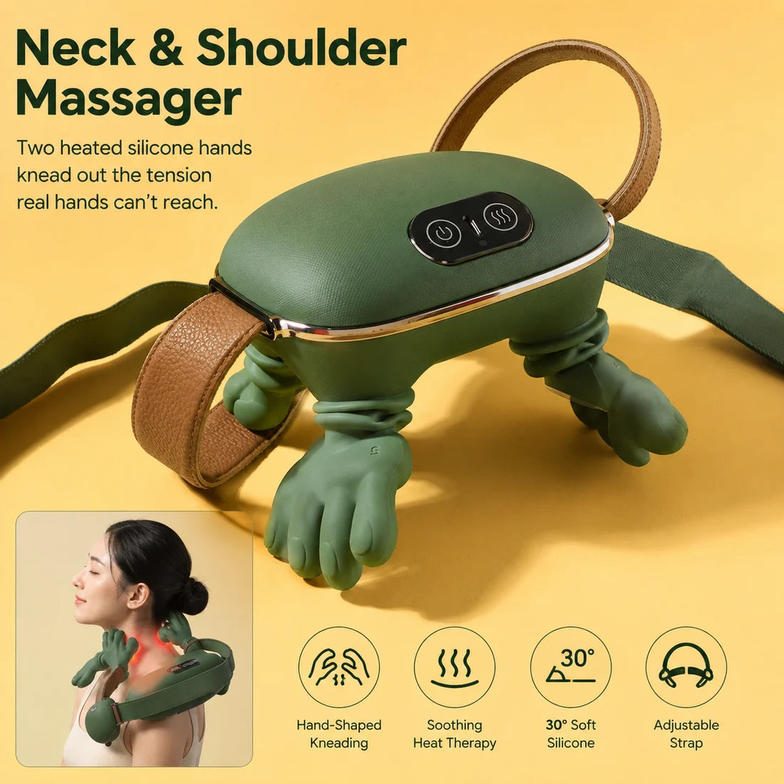 Wireless 4D Neck & Back Massager with Heat Therapy