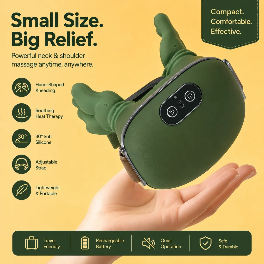 Wireless 4D Neck & Back Massager with Heat Therapy