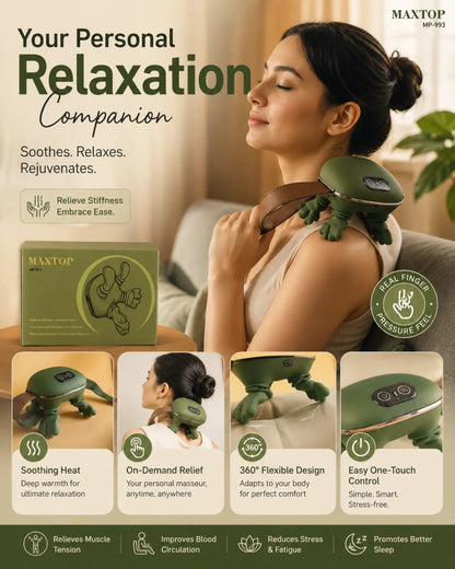 Wireless 4D Neck & Back Massager with Heat Therapy