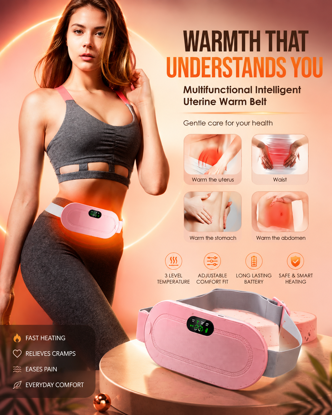 XOTIC Period Cramp Comfort Heating Pad and Massager