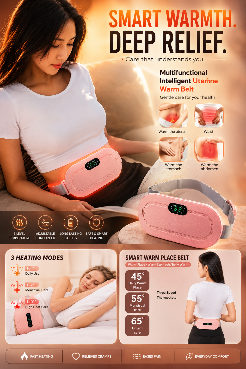 XOTIC Period Cramp Comfort Heating Pad and Massager